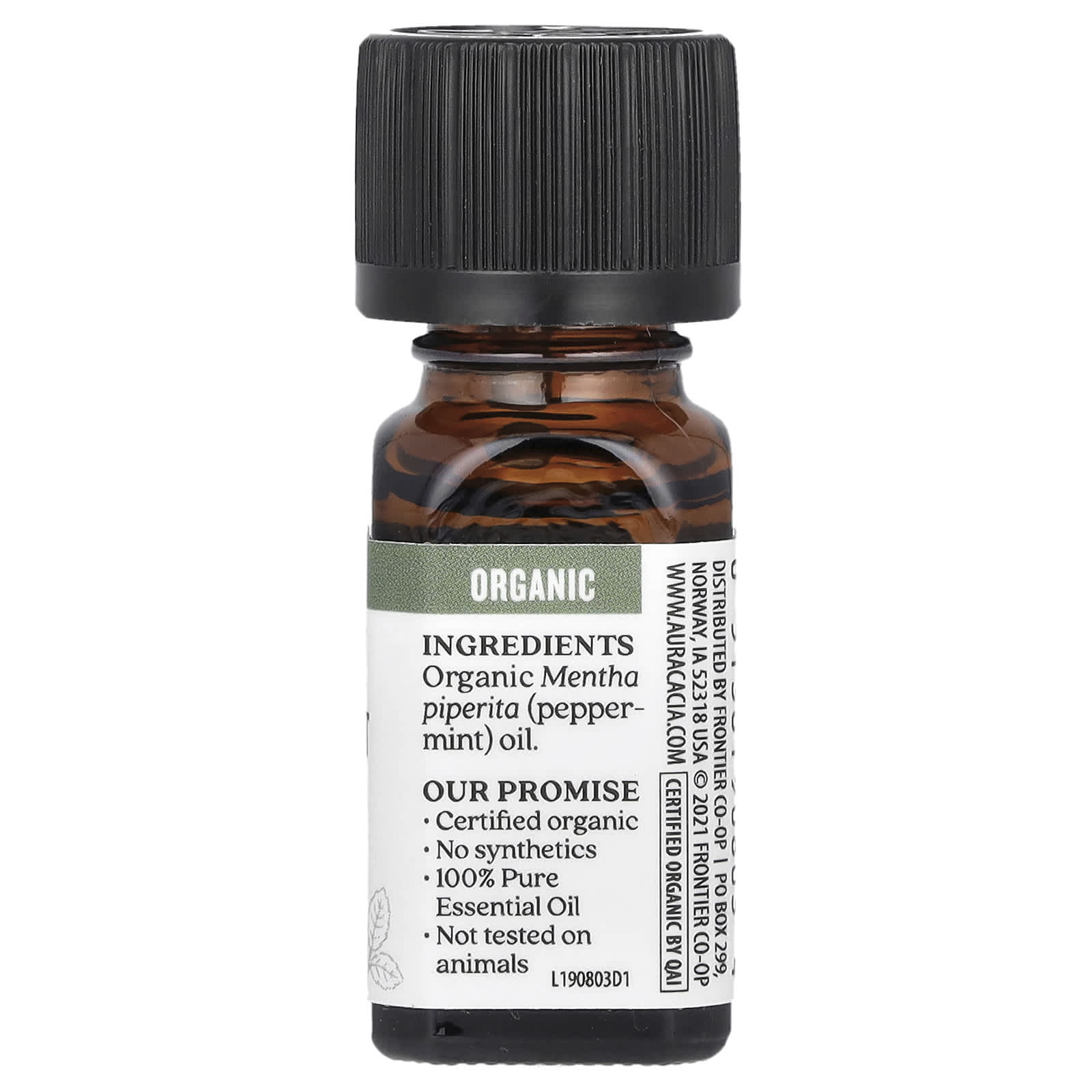 Aura Cacia Organic Peppermint Essential Oil, 0.25 fl oz (7.4 ml) - Image 2