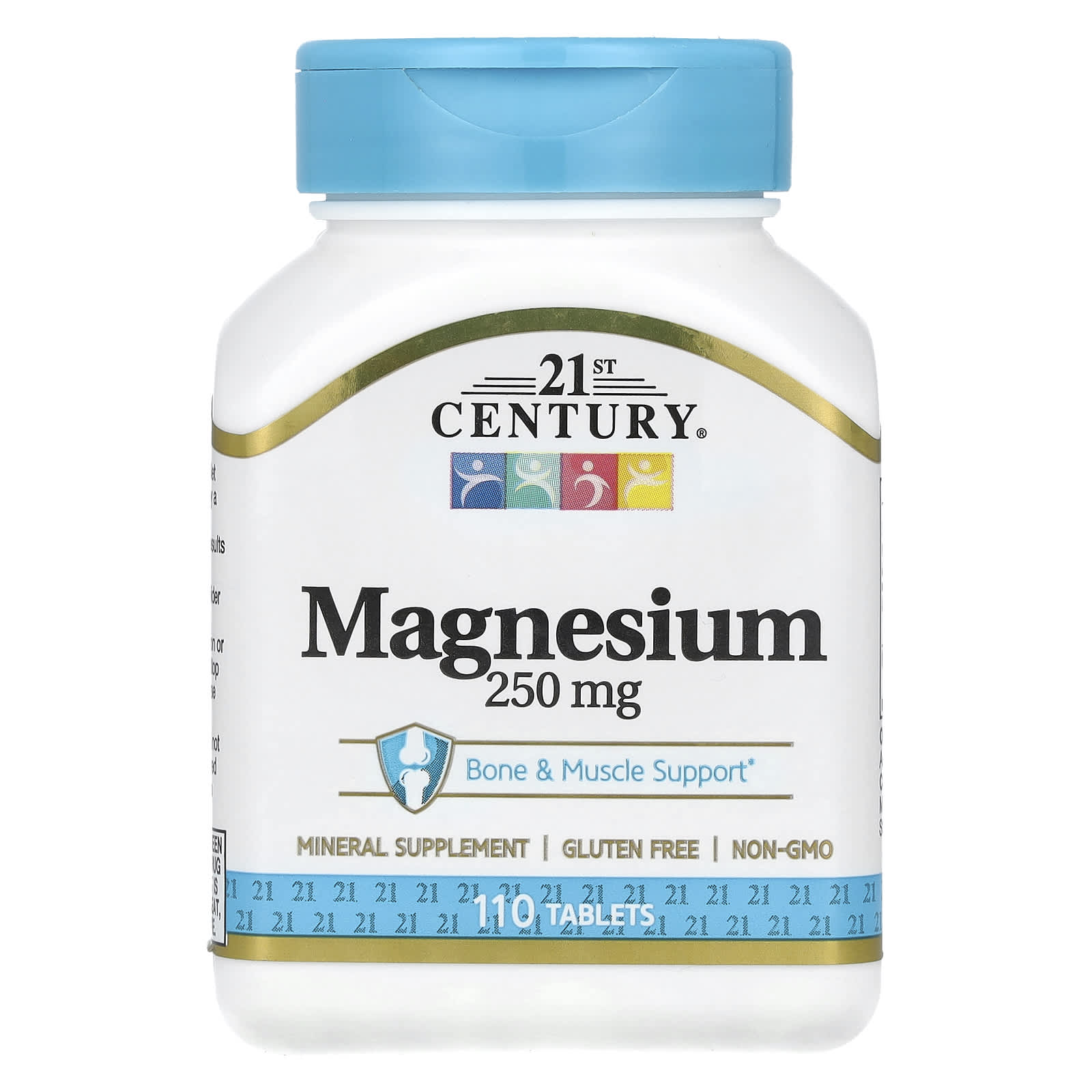 Magnesium Supplement - 250 mg, 110 Tablets, Vegan & Gluten Free - Image 1