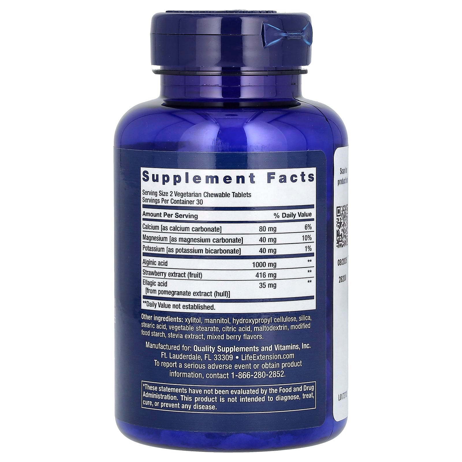 Life Extension, Esophageal Guardian, Berry, 60 Vegetarian Chewable Tablets - Image 2
