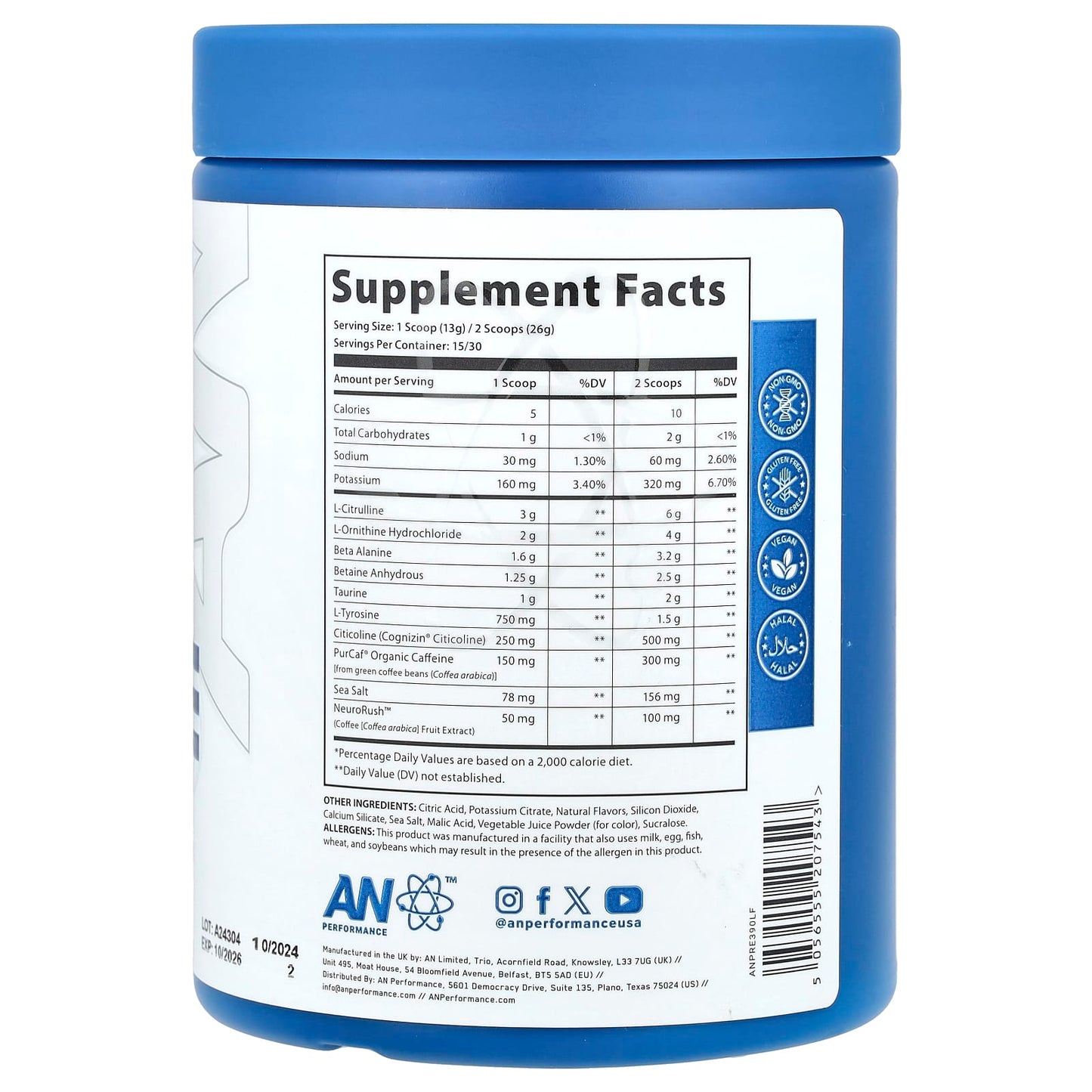 Boost Performance with AN Supps Pre-Workout, Lemon Freeze, 13.75 oz - Image 2