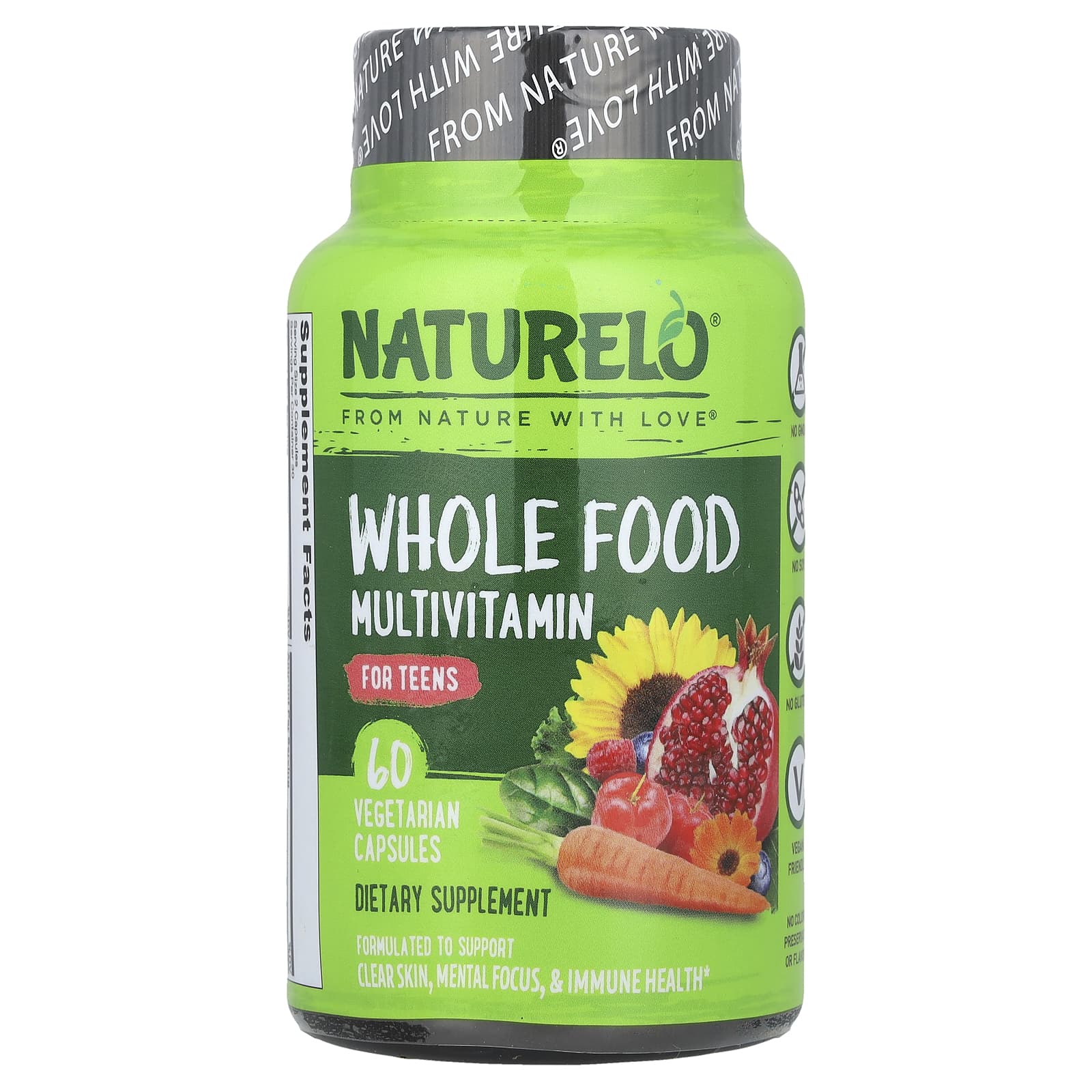 NATURELO, Whole Food Multivitamin, For Teens, 60 Vegetarian Capsules - Image 1