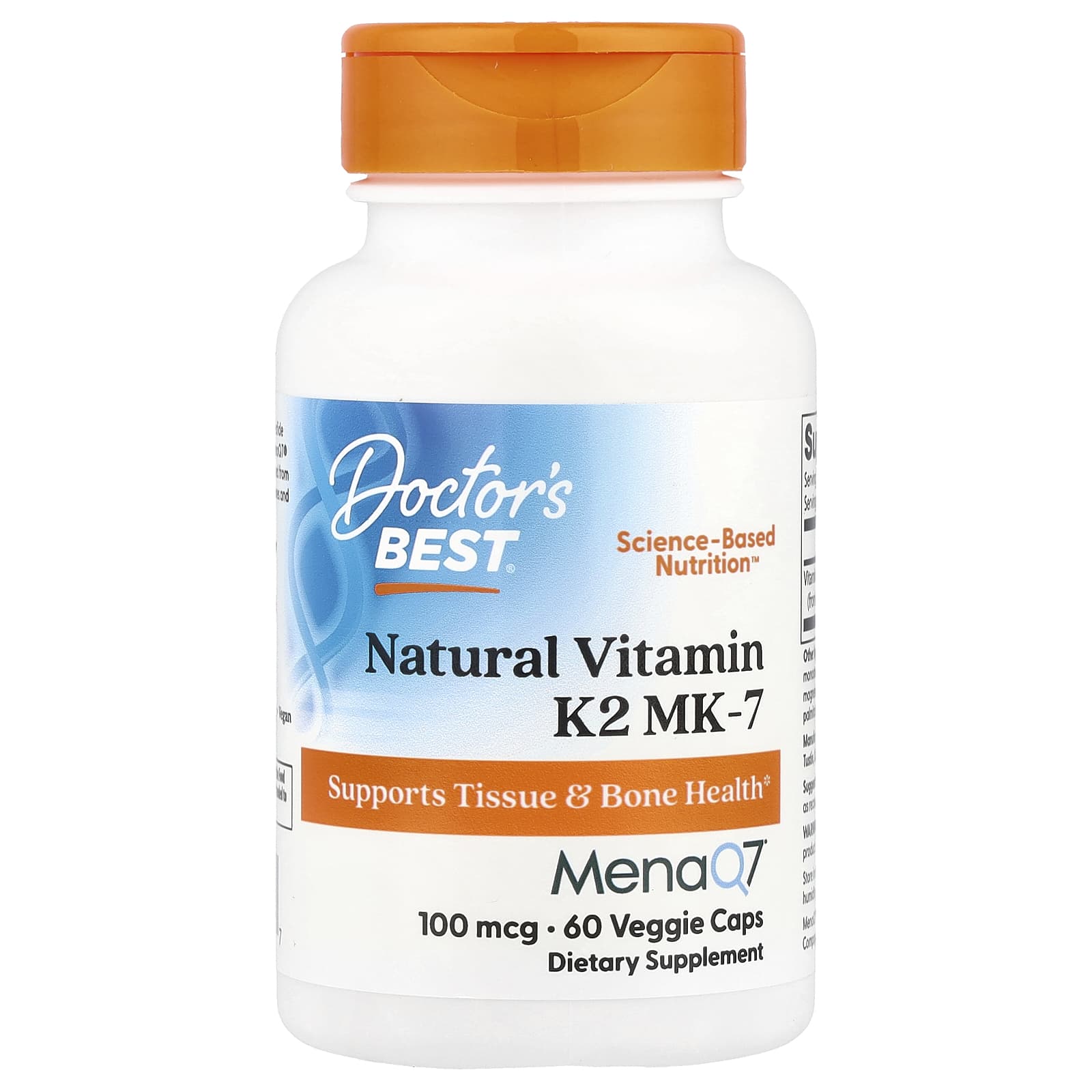 Natural Vitamin K2 MK-7 100mcg for Strong Bones & Tissue Health - Image 1