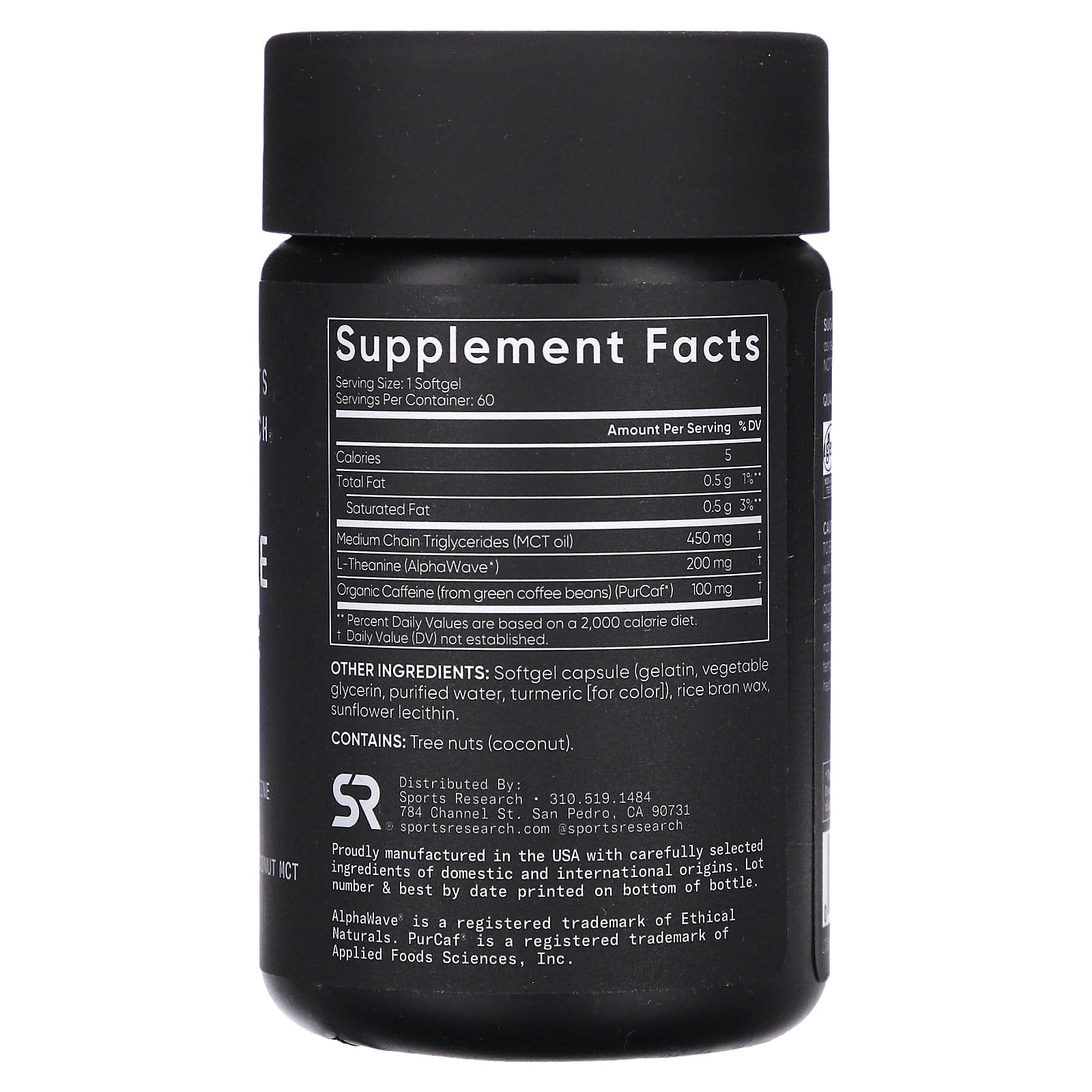 Sports Research, L-Theanine & Caffeine, 2-in-1 Formula, 60 Softgels - Image 2