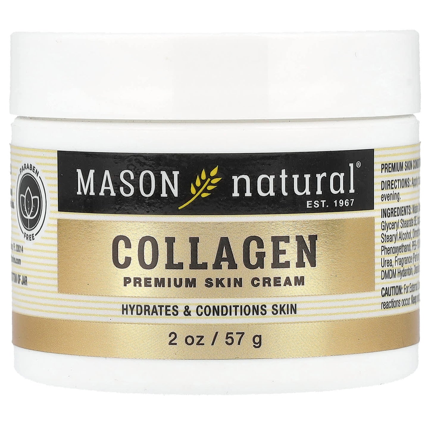 Mason Natural, Collagen Premium Skin Cream, Pear, 2 oz (57 g) - Image 1