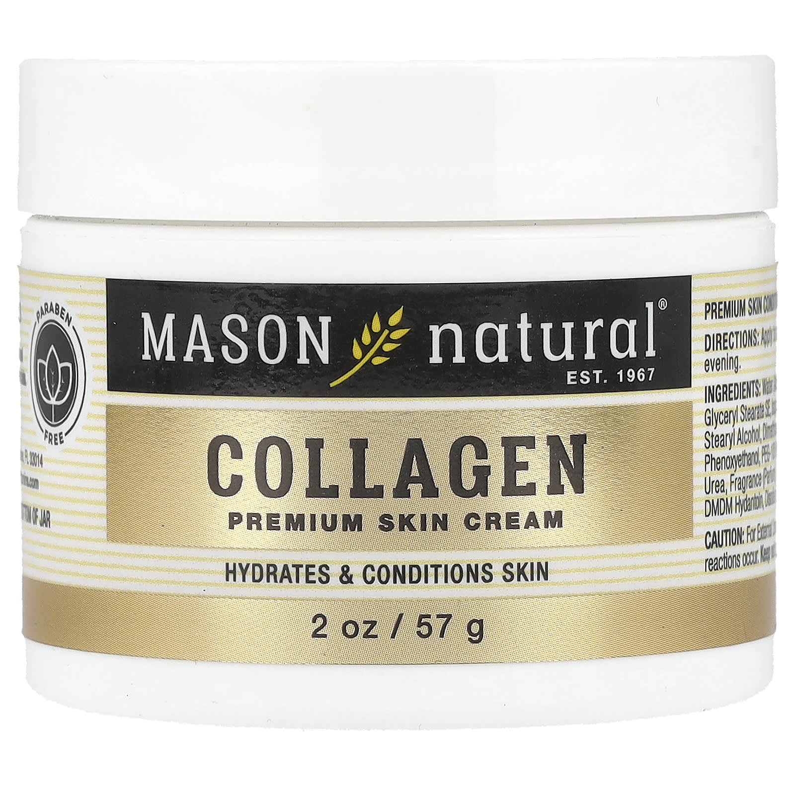 Mason Natural, Collagen Premium Skin Cream, Pear, 2 oz (57 g) - Image 1