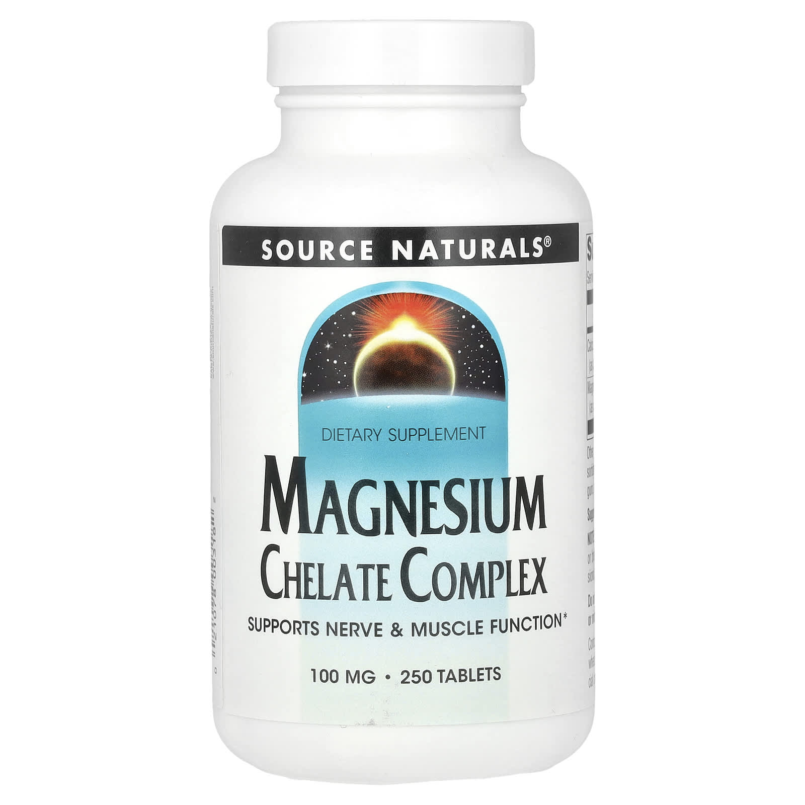 Source Naturals, Magnesium Chelate Complex, 100 mg, 250 Tablets - Image 1