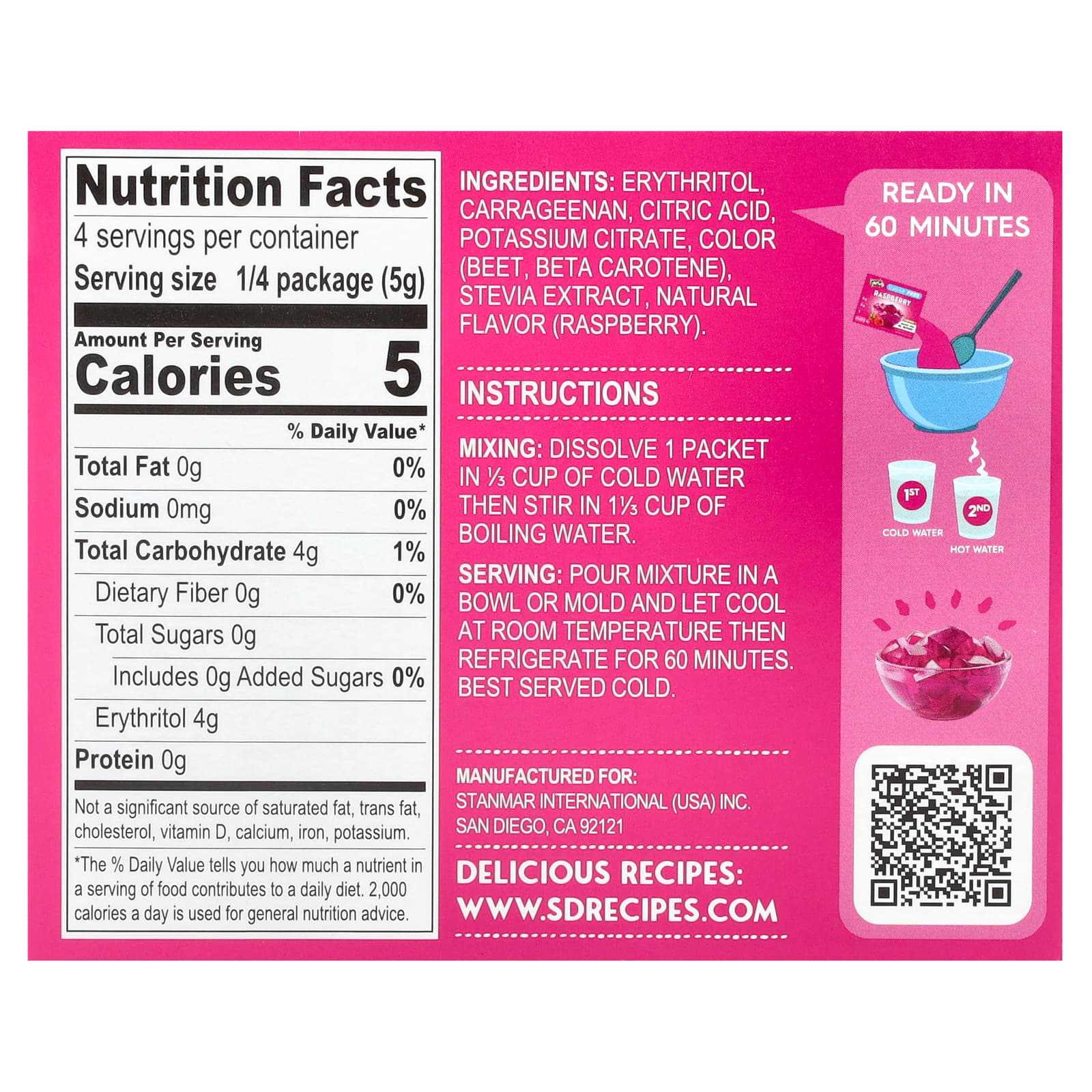 Natural Simply Delish, Gelatin Free Jel Dessert, Sugar Free, Raspberry, 0.7 oz (20 g) - Image 2