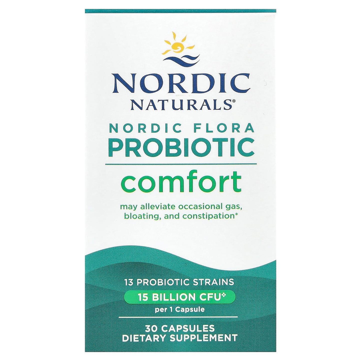 Nordic Naturals, Nordic Flora Probiotic, Comfort, 15 Billion CFU, 30 Capsules - Image 1