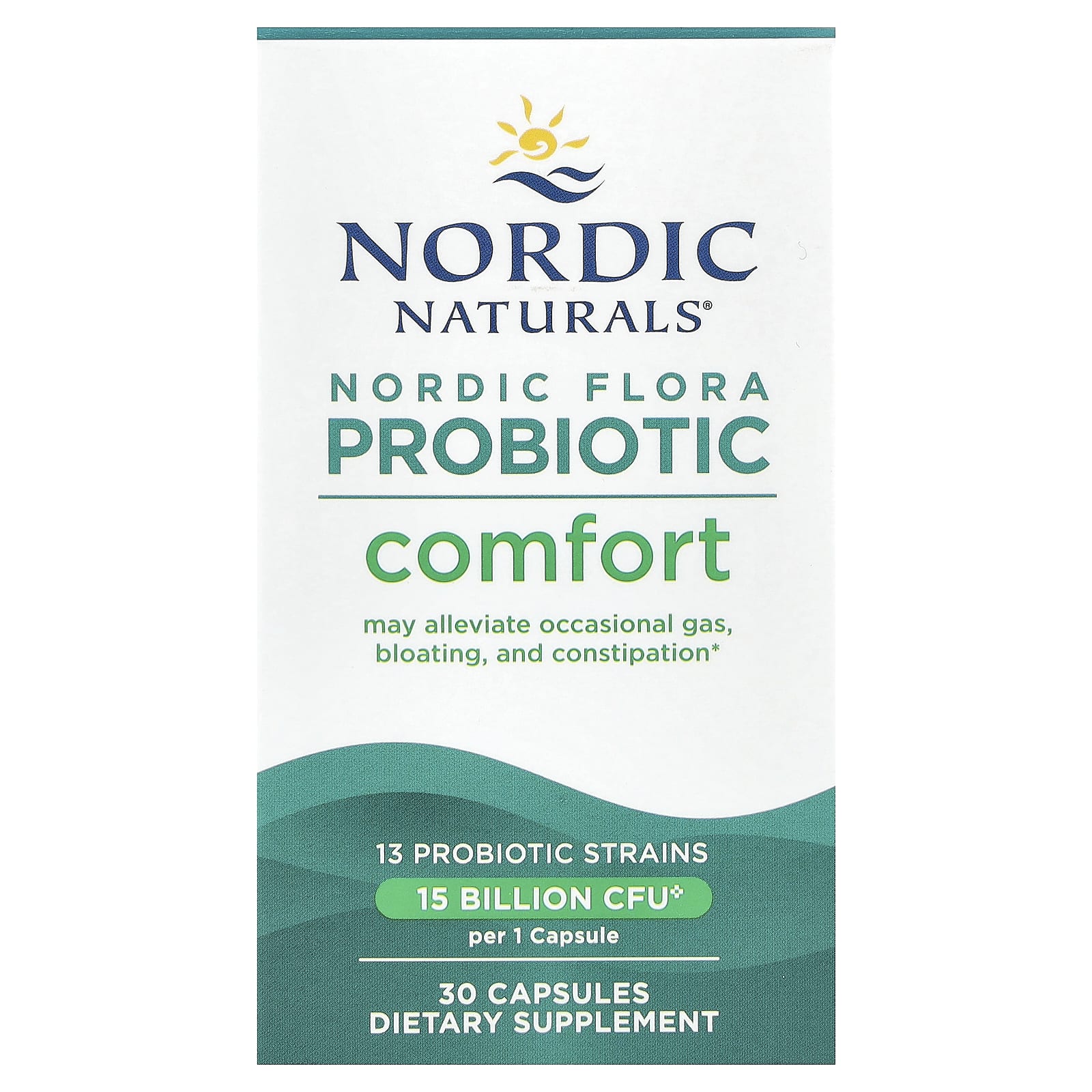 Nordic Naturals, Nordic Flora Probiotic, Comfort, 15 Billion CFU, 30 Capsules - Image 1