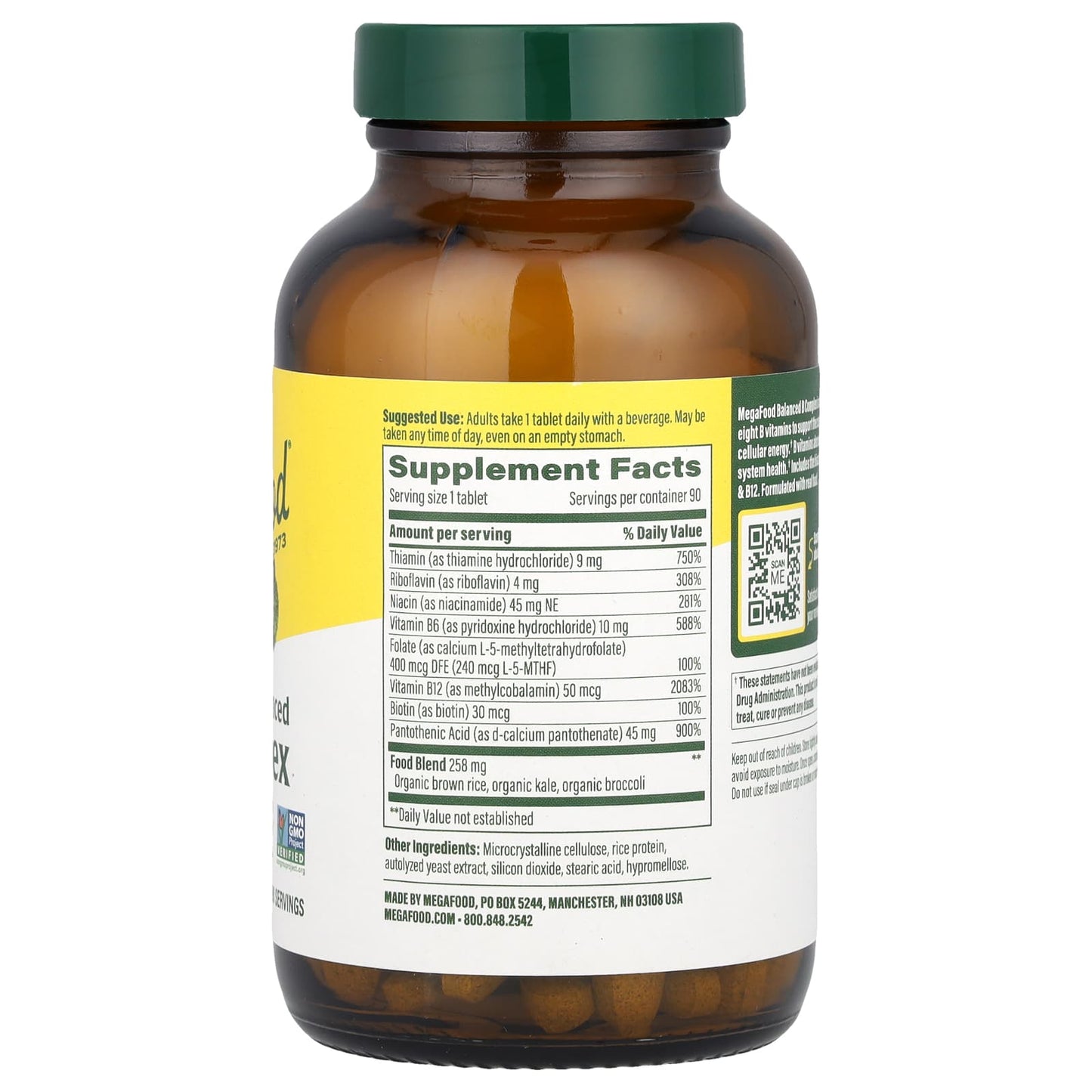 MegaFood, Balanced B Complex, 90 Tablets - Image 2