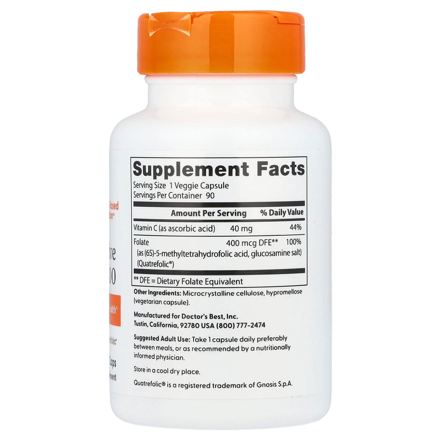 Support Mental Health with Doctor's Best Fully Active Folate 400 mcg - Image 2