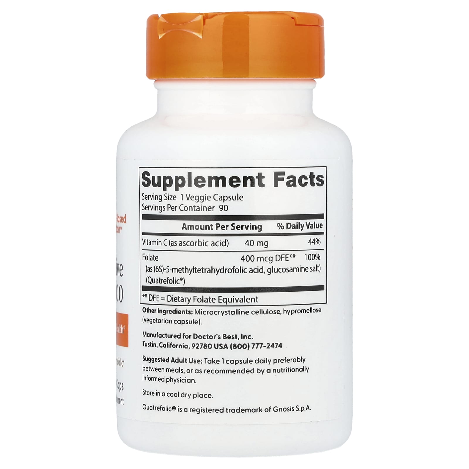 Support Mental Health with Doctor's Best Fully Active Folate 400 mcg - Image 2
