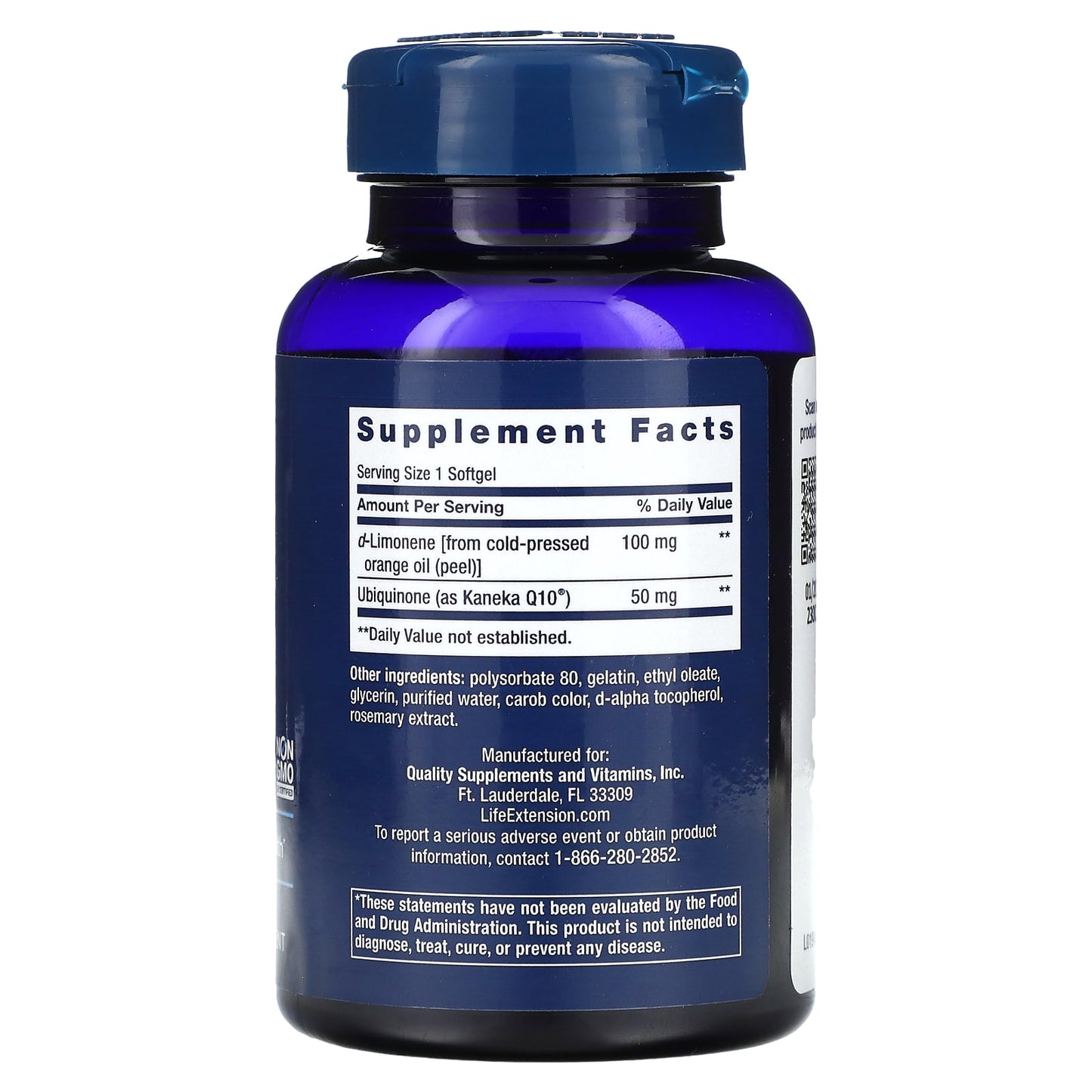 Life Extension, Super-Absorbable CoQ10 with d-Limonene, 50 mg, 60 Softgels - Image 2