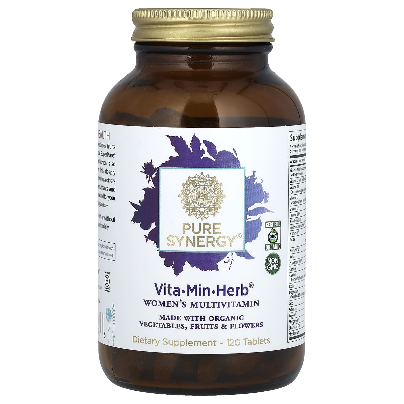 Pure Synergy, Vita-Min-Herb, Women's Multivitamin, 120 Tablets - Image 1