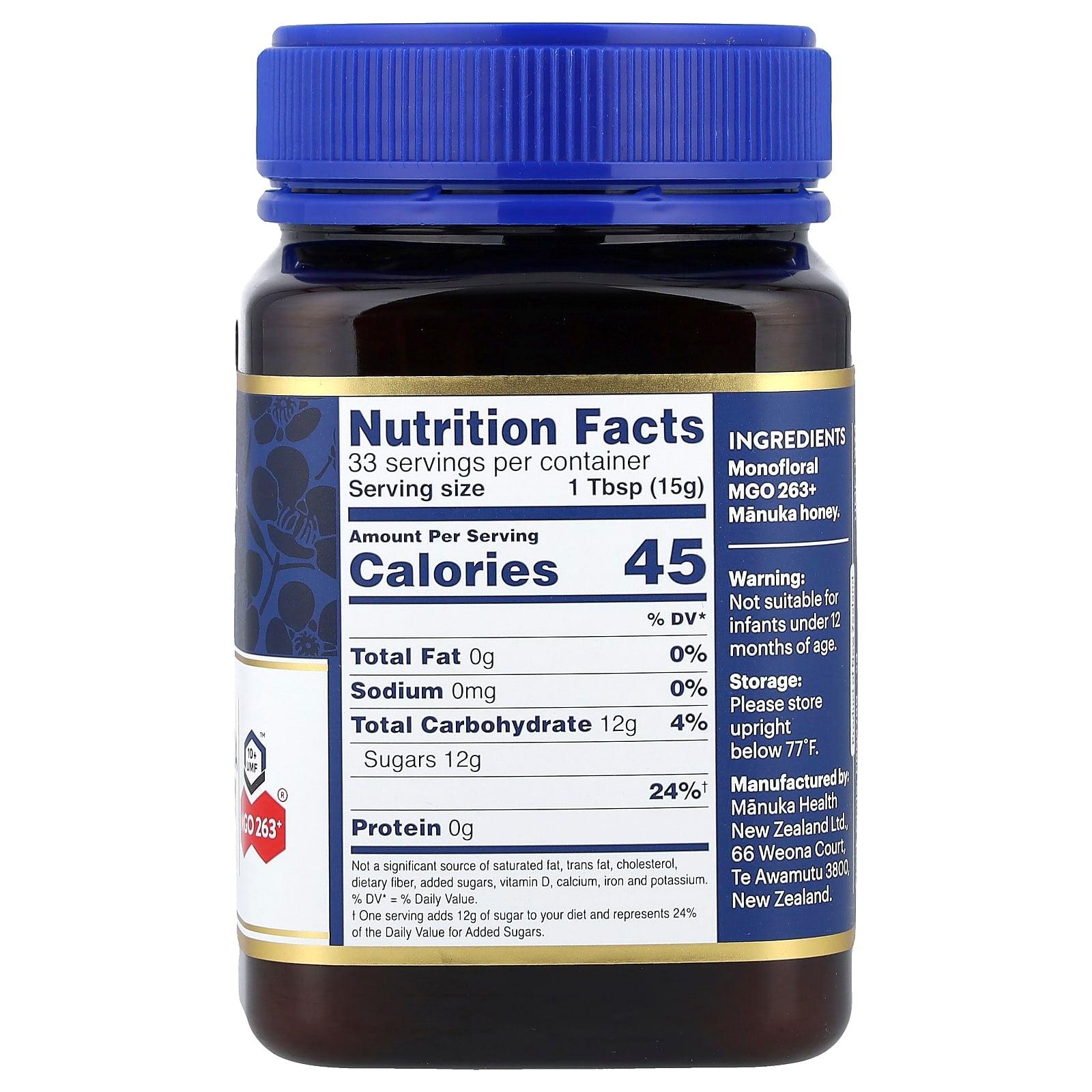 Manuka Health, Raw Manuka Honey, UMF 10+, MGO 263+, 17.6 oz (500 g) - Image 2