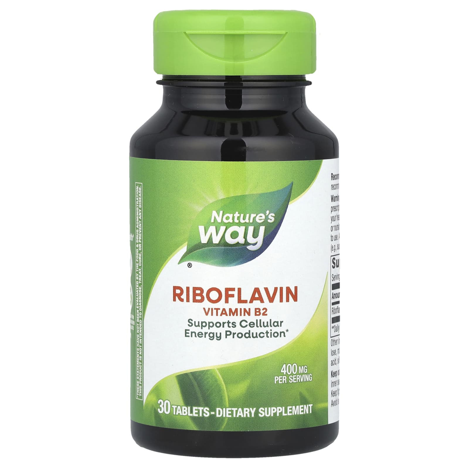 Nature's Way, Riboflavin Vitamin B2, 400 mg, 30 Tablets - Image 1