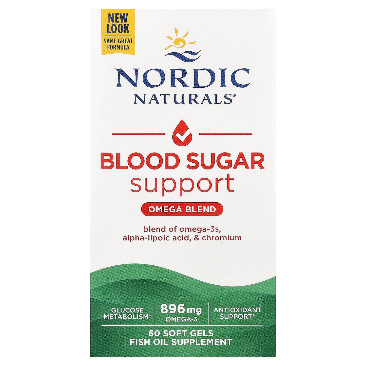Nordic Naturals, Blood Sugar Support, Omega Blend, 60 Soft Gels - Image 1