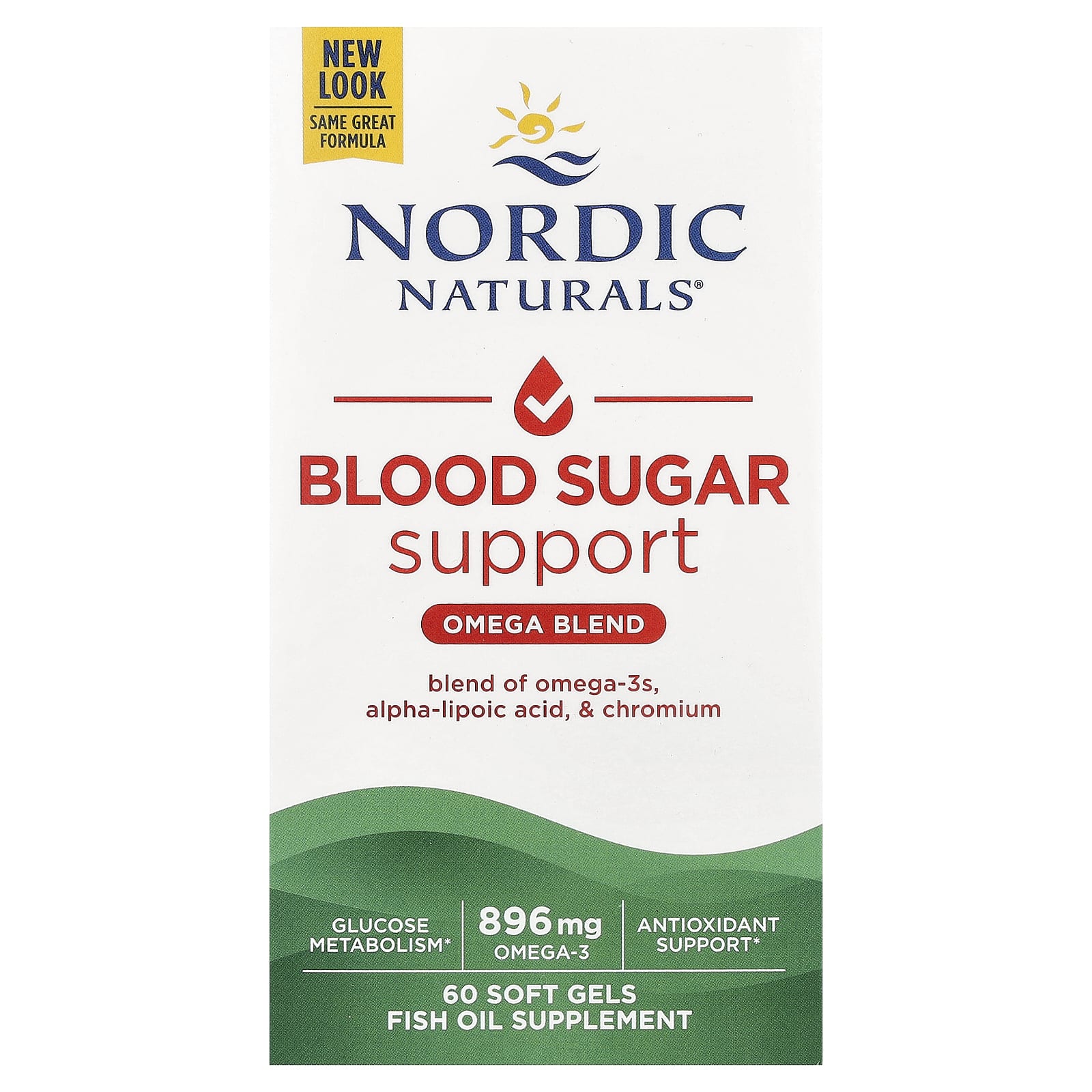 Nordic Naturals, Blood Sugar Support, Omega Blend, 60 Soft Gels - Image 1