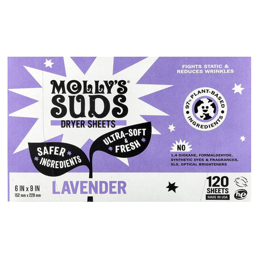 Molly's Suds, Dryer Sheets, Lavender, 120 Sheets - Image 1