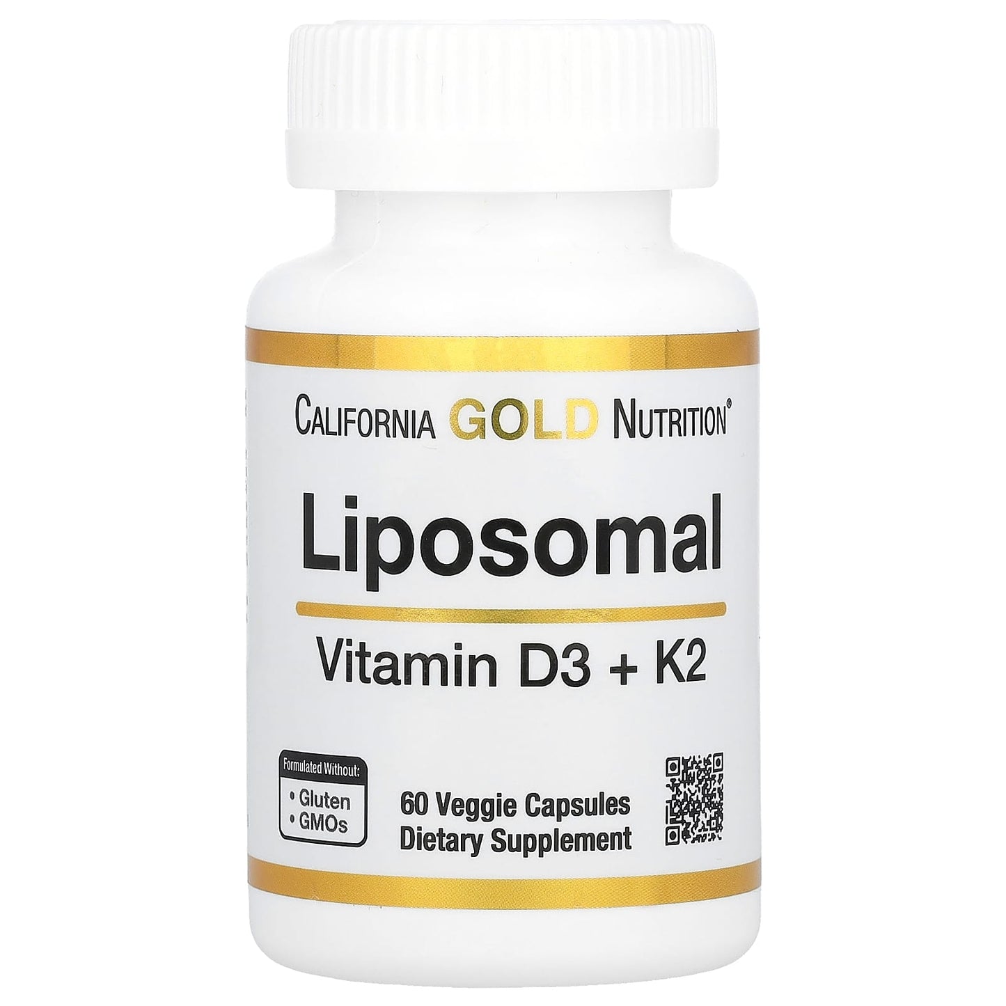California Gold Nutrition Liposomal Vitamin K2+ D3 Support for Healthy Bones - Image 1