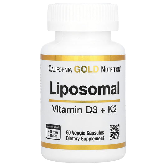 California Gold Nutrition Liposomal Vitamin K2+ D3 Support for Healthy Bones - Image 1