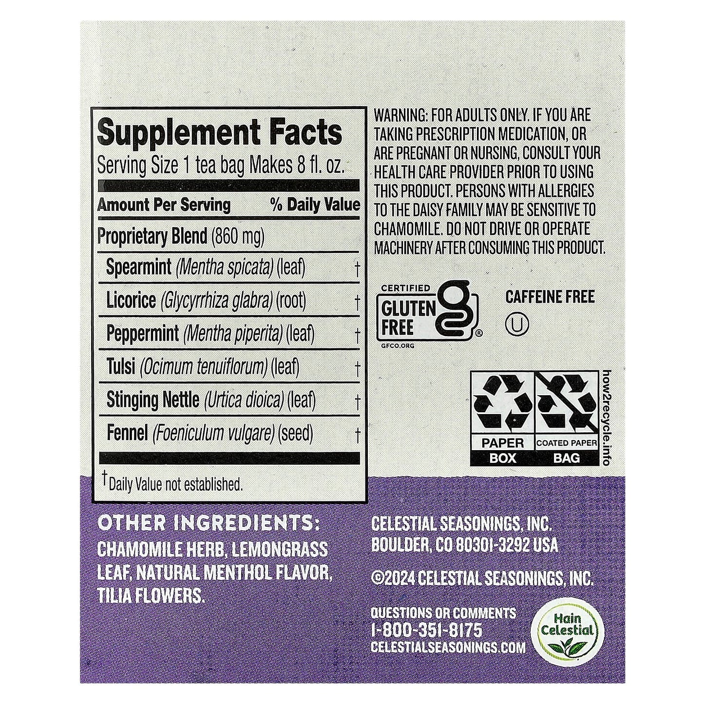 Celestial Seasonings Sleepytime Sinus Soother Tea, Caffeine Free, 20 Tea Bags - Image 2