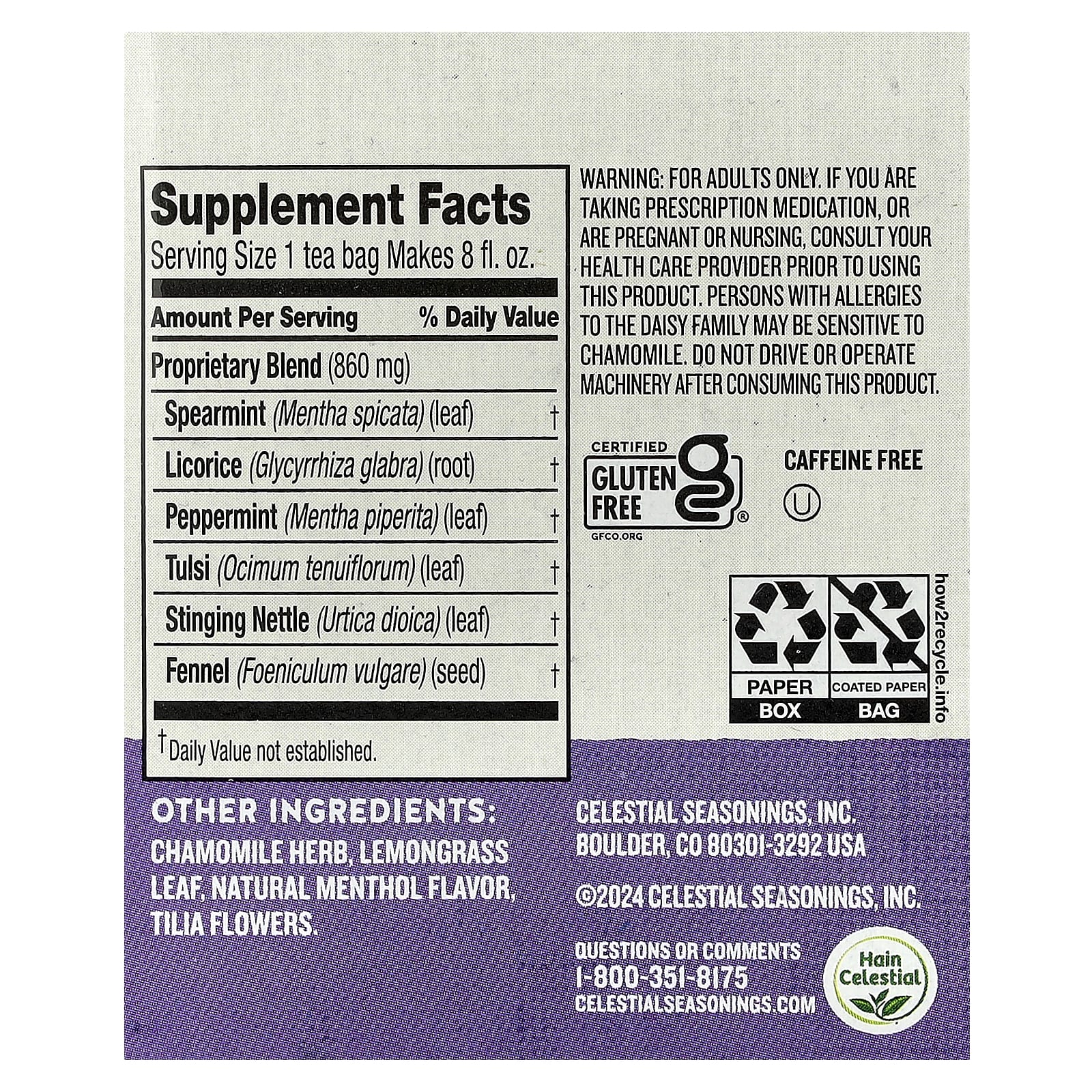 Celestial Seasonings Sleepytime Sinus Soother Tea, Caffeine Free, 20 Tea Bags - Image 2