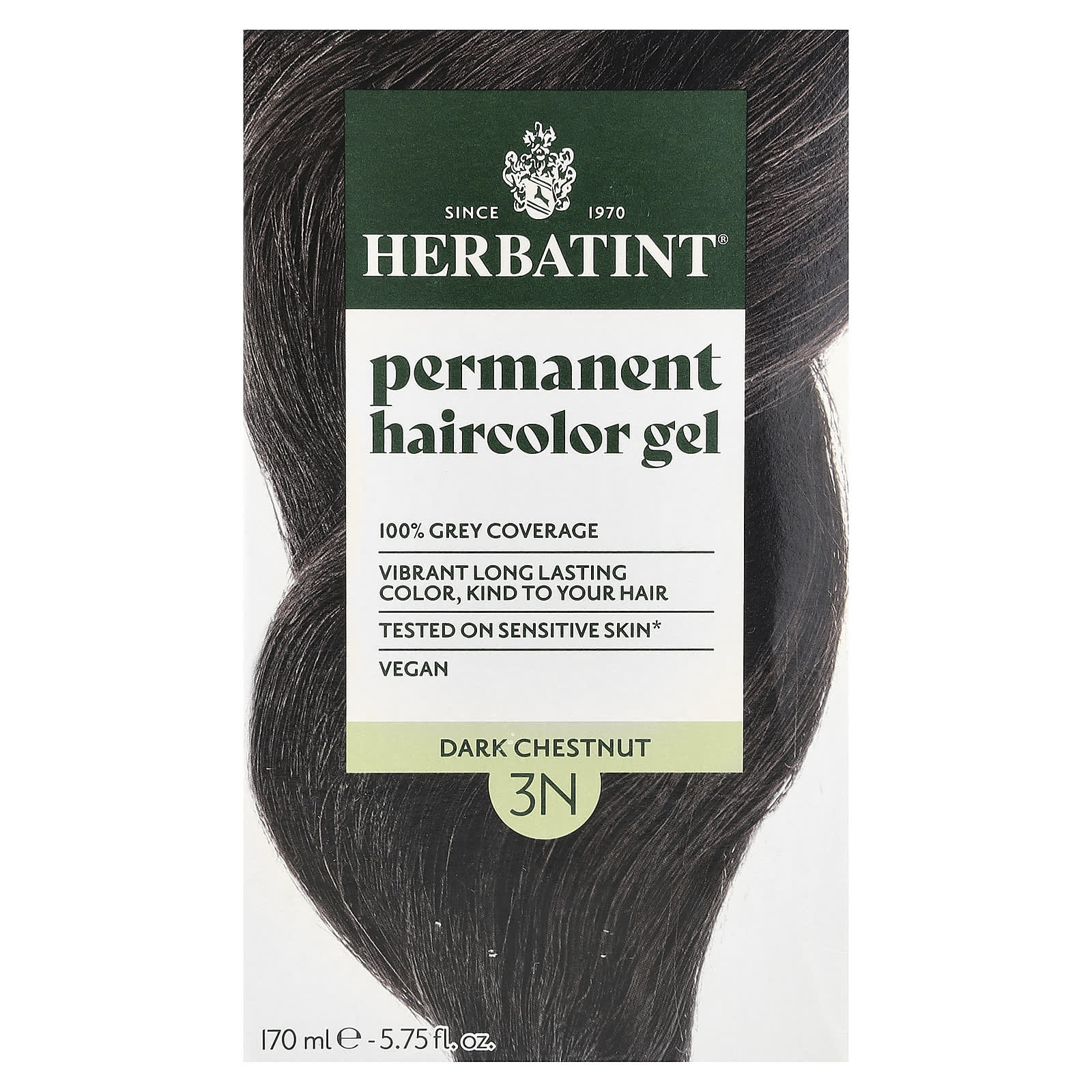 Herbatint Permanent Hair Color Gel 3N Dark Chestnut 5.75 fl oz - Image 1