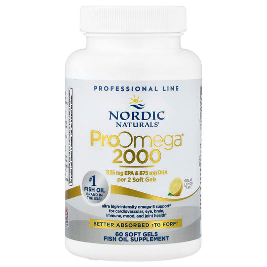 Nordic Naturals, ProOmega® 2000, Lemon, 60 Soft Gels (1,075 mg per Soft Gel) - Image 1