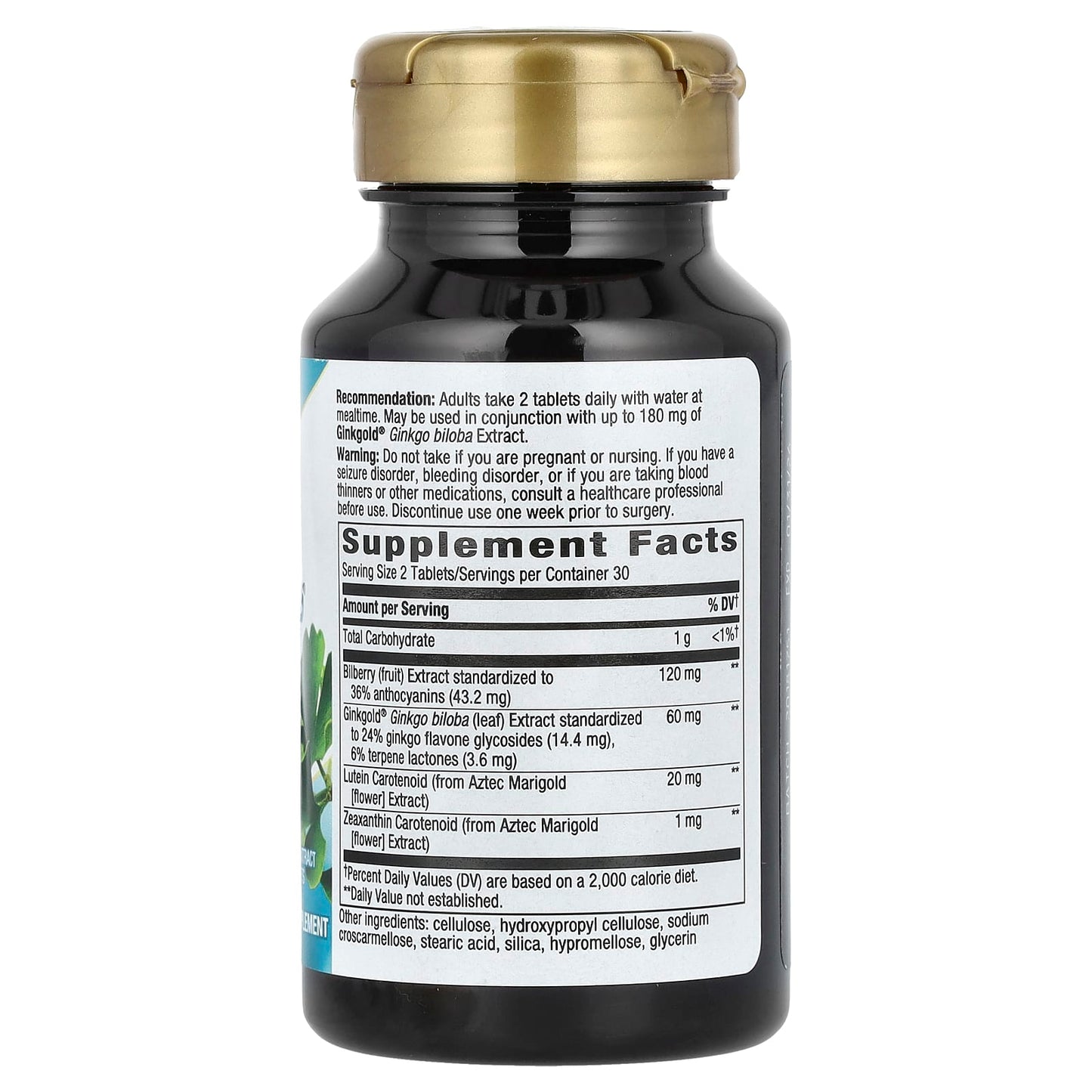 Nature's Way, Ginkgold Eyes, 60 mg, 60 Vegan Tablets (30 mg per Tablet) - Image 2