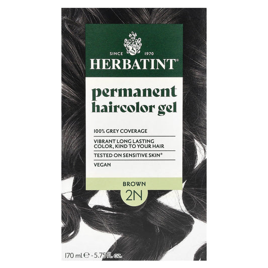 Herbatint Permanent Hair Color Gel, 2N Brown, 5.75 fl oz, Vegan, Cruelty-Free - Image 1