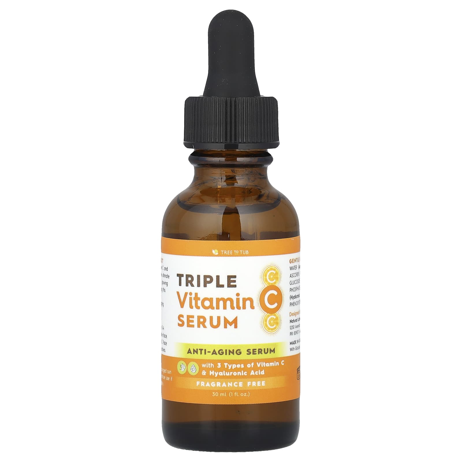 Tree To Tub, Triple Vitamin C Serum, Fragrance Free , 1 fl oz (30 ml) - Image 1