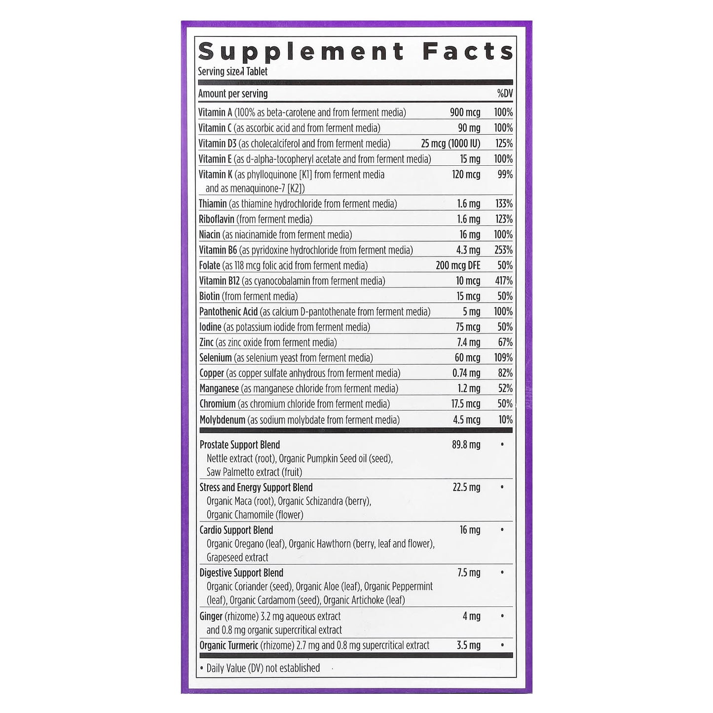 New Chapter, One Daily Every Man's™  Multivitamin 40+, 96 Vegetarian Tablets - Image 2