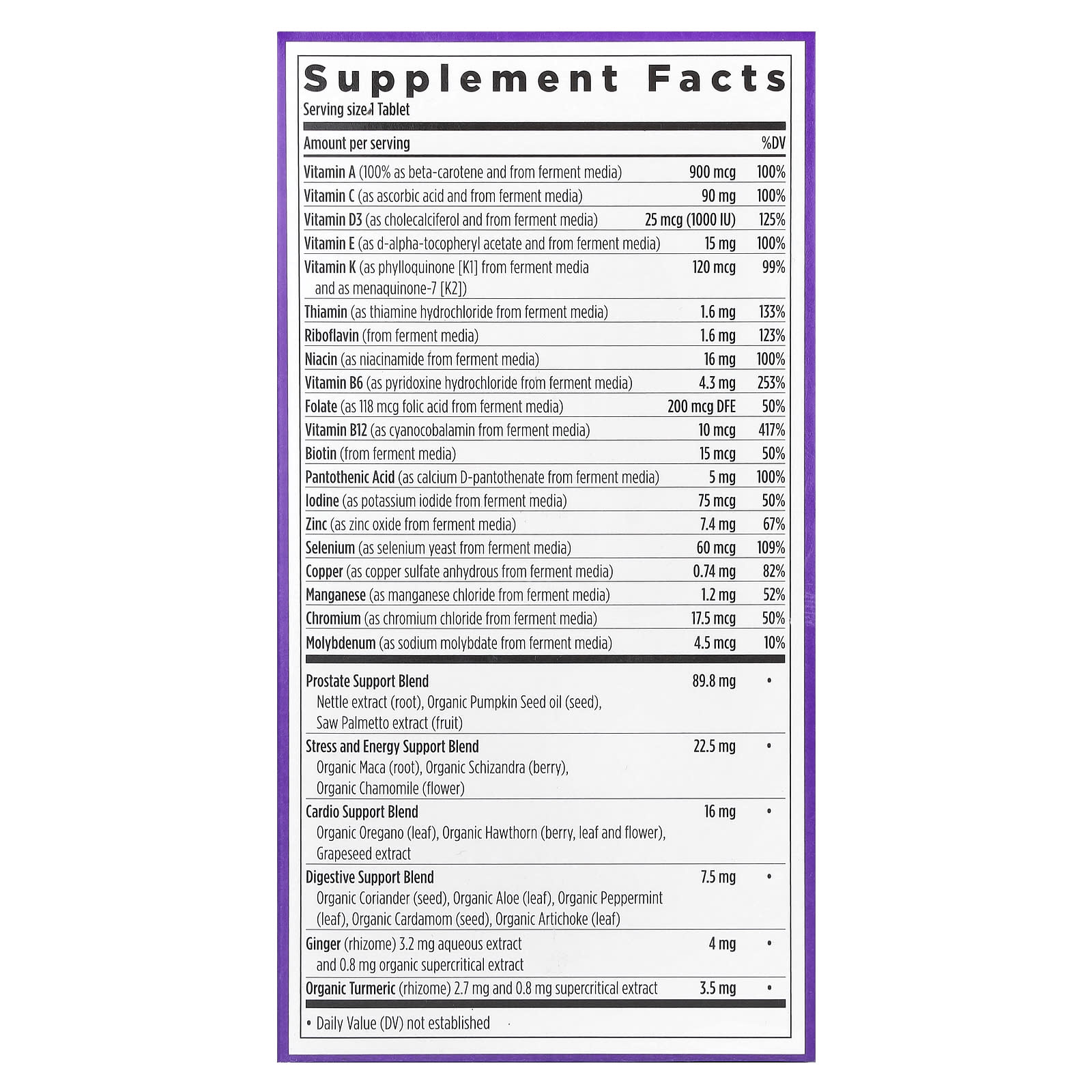 New Chapter, One Daily Every Man's™  Multivitamin 40+, 96 Vegetarian Tablets - Image 2