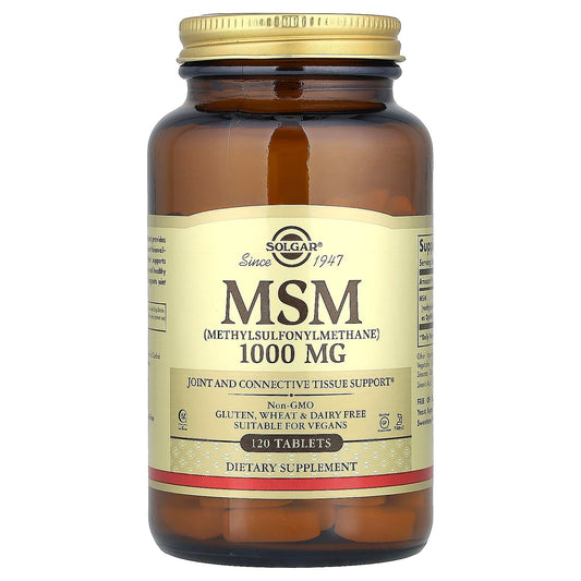 Solgar, MSM (Methylsulfonylmethane), 1,000 mg, 120 Tablets - Image 1