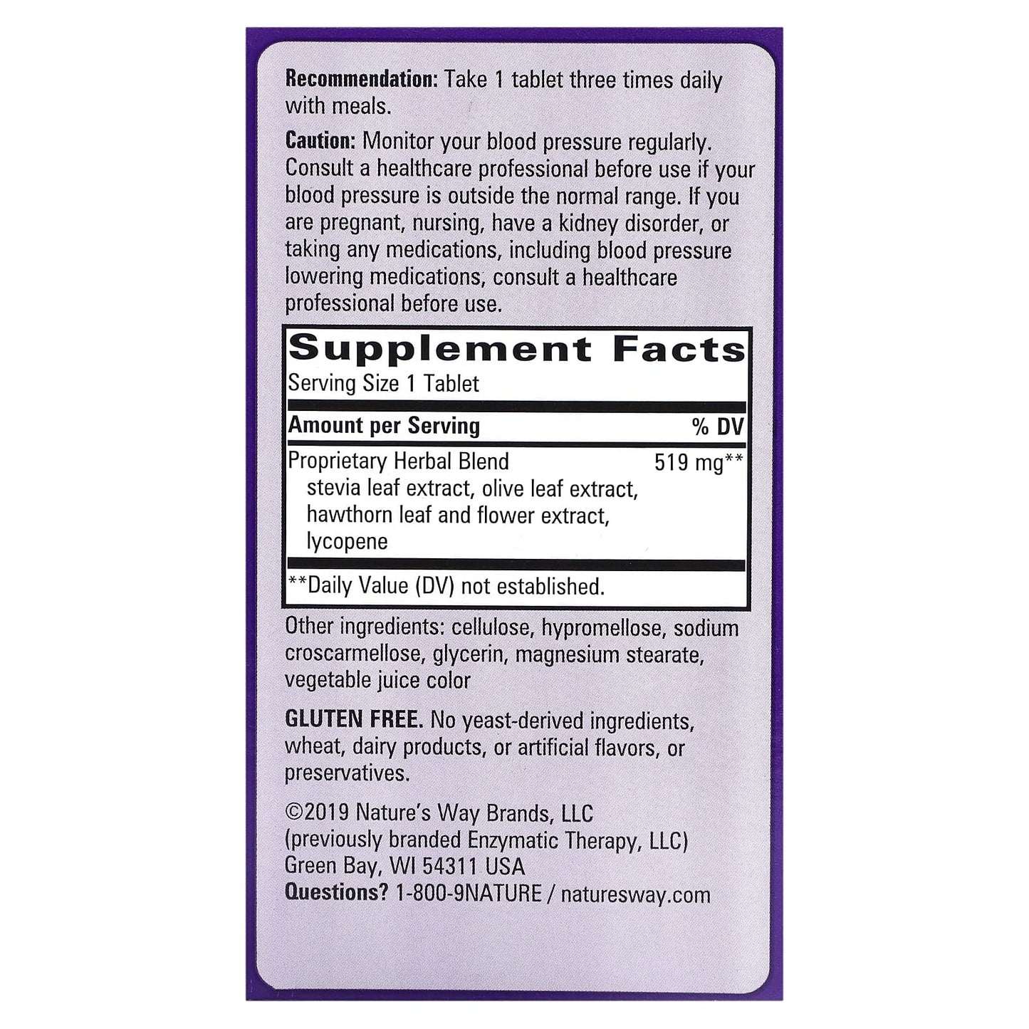 Nature's Way, BP Manager, 90 Tablets - Image 2