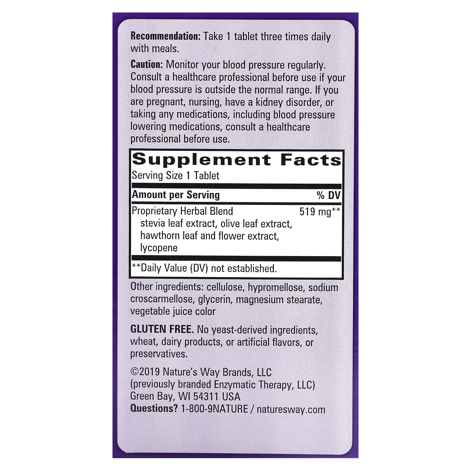 Nature's Way, BP Manager, 90 Tablets - Image 2