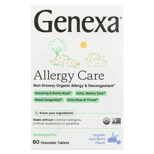 Allergy Care, Non-Drowsy Relief with Organic Acai Berry - 60 Chewable Tablets - Image 1