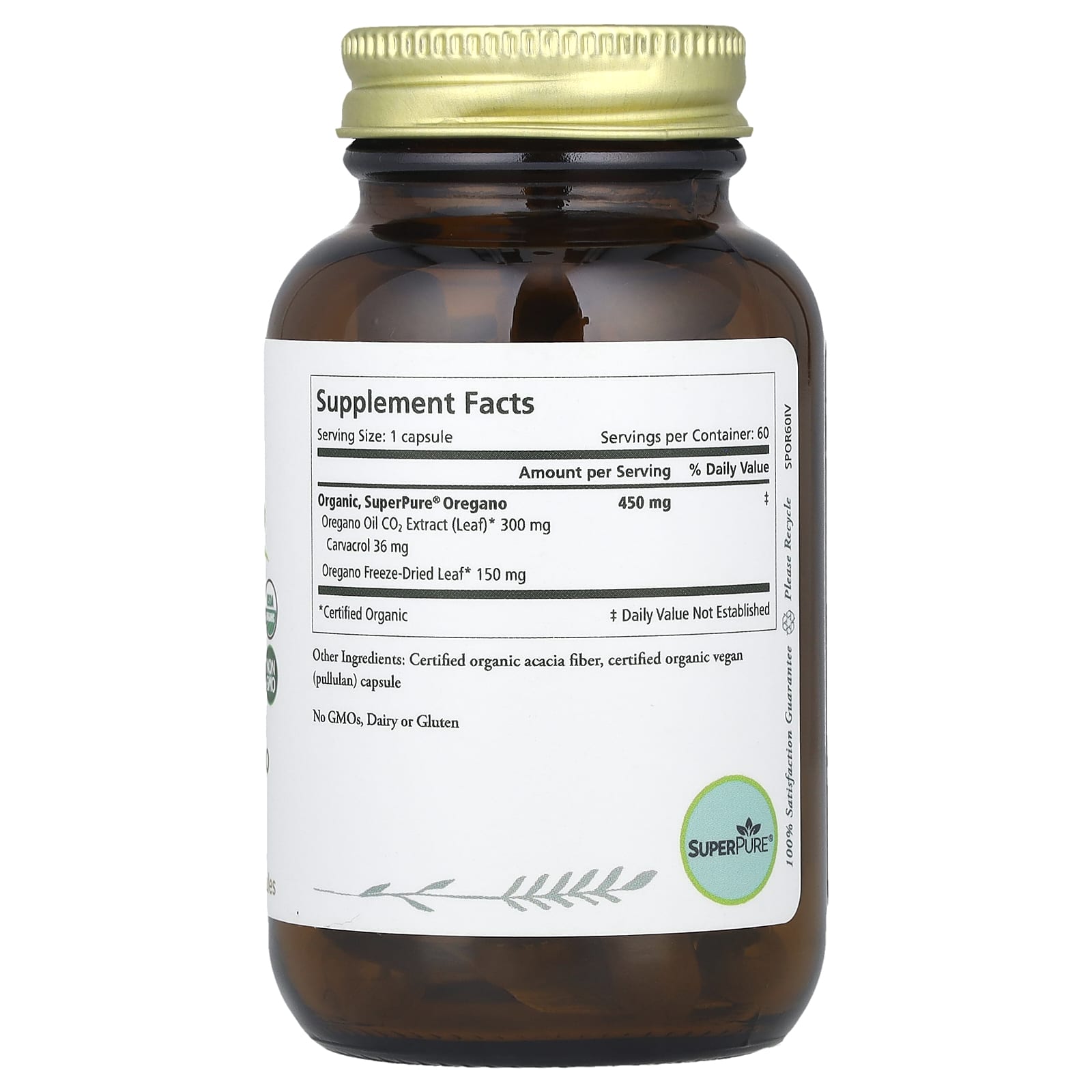 Pure Synergy, SuperPure® Oregano, 60 Capsules (450 mg per Capsule) - Image 2