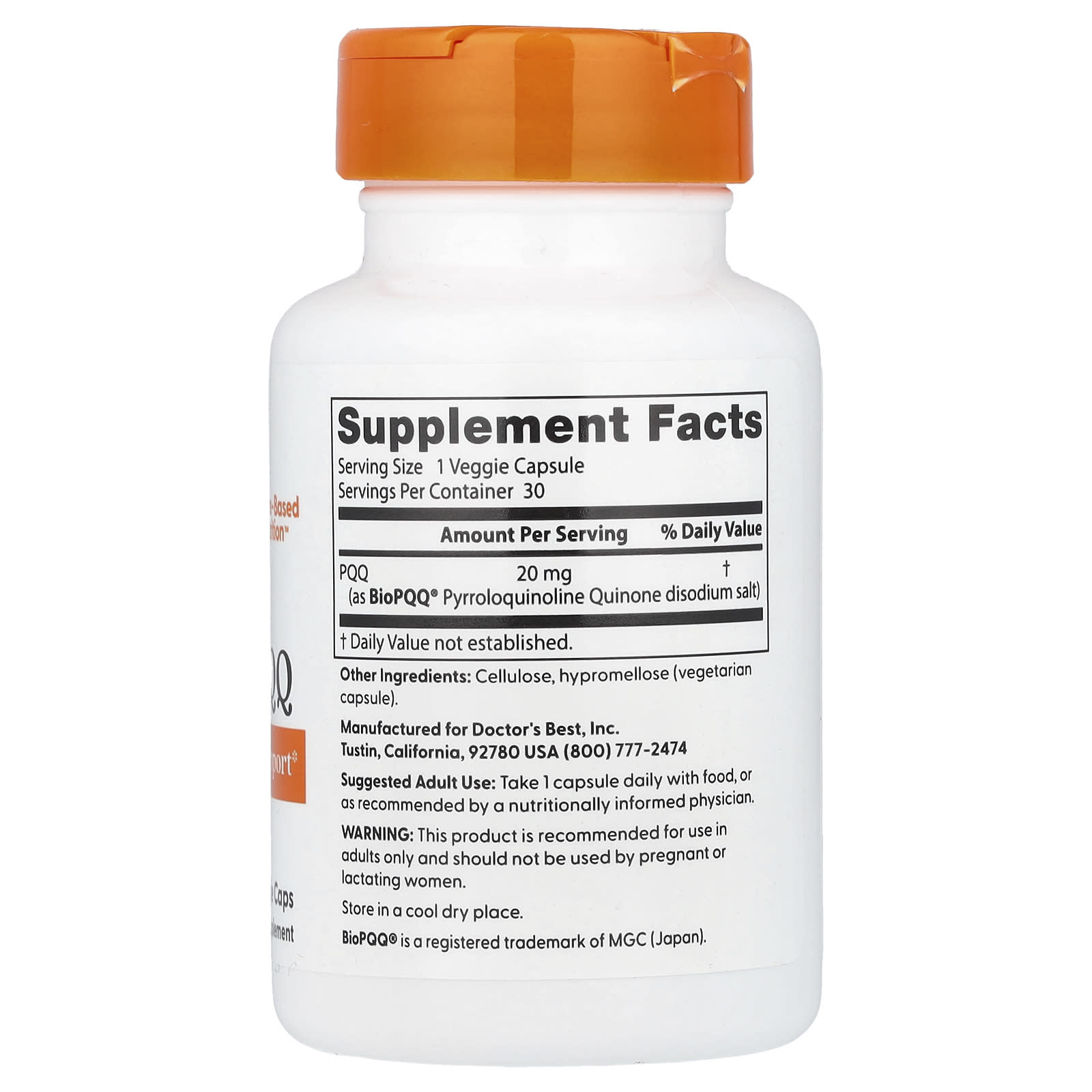 PQQ 20mg - Doctor's Best - Boost Cellular Energy & Vitality - Image 2