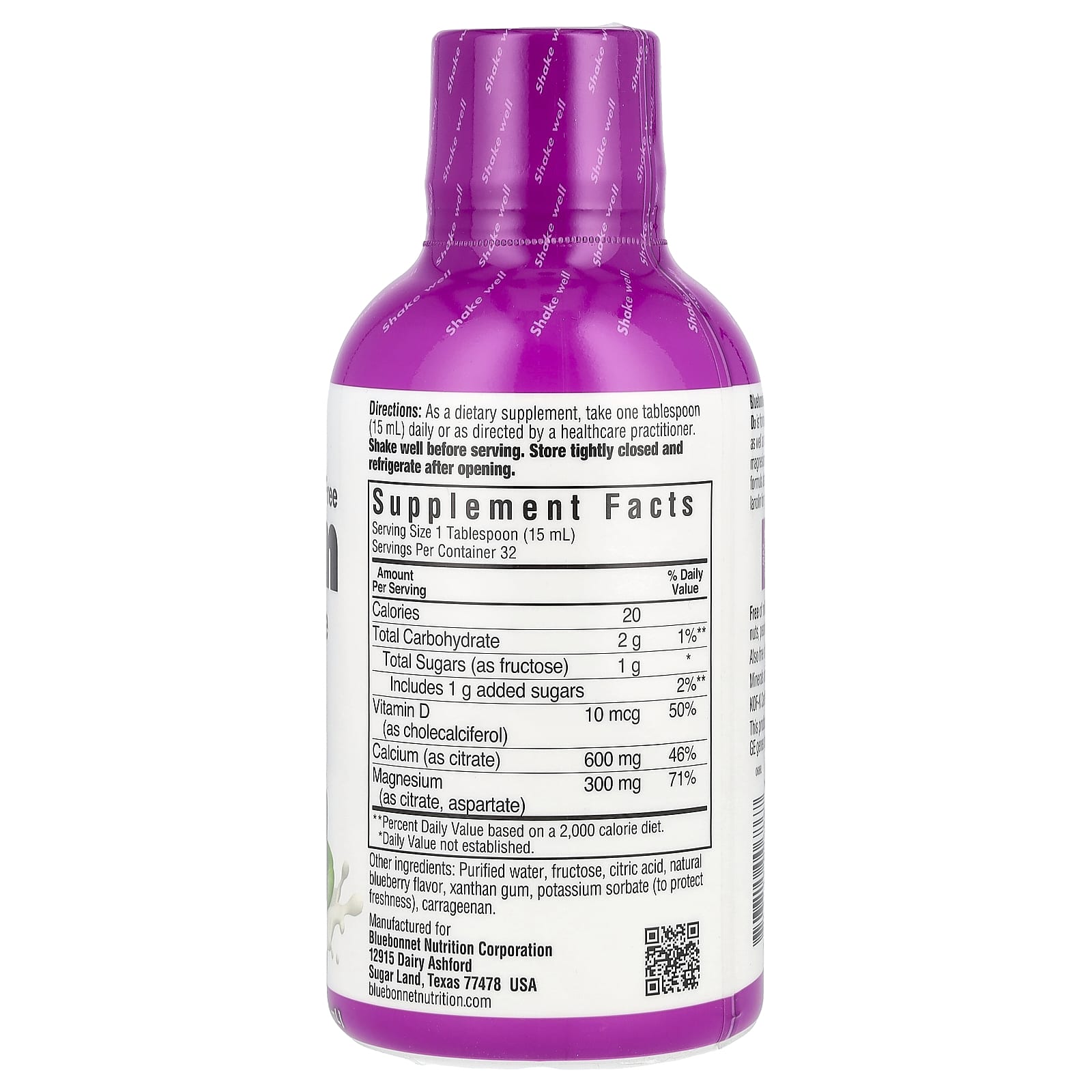 Liquid Calcium Magnesium Citrate & Vitamin D3 Supplement by Bluebonnet Nutrition - Image 2