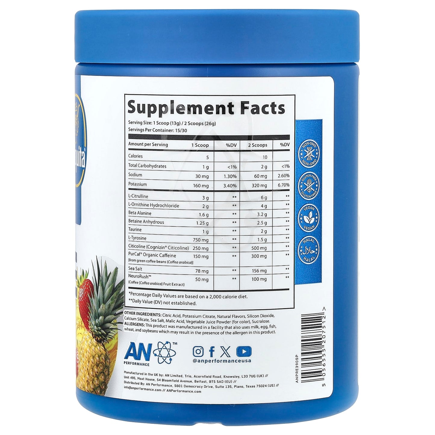 AN Supps Pre-Workout Energy & Focus Supplement with Pineapple Strawberry - Image 2