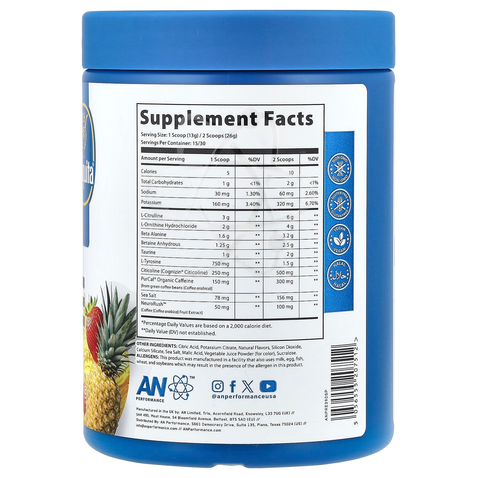 AN Supps Pre-Workout Energy & Focus Supplement with Pineapple Strawberry - Image 2