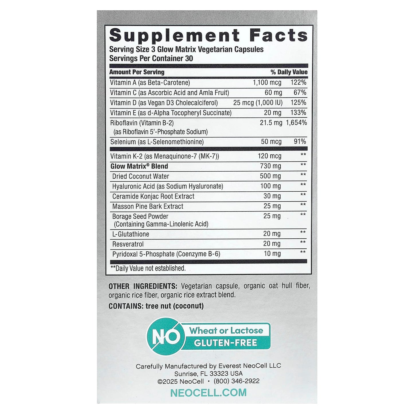NeoCell, Glow Matrix™ , 90 Vegetarian Capsules - Image 2