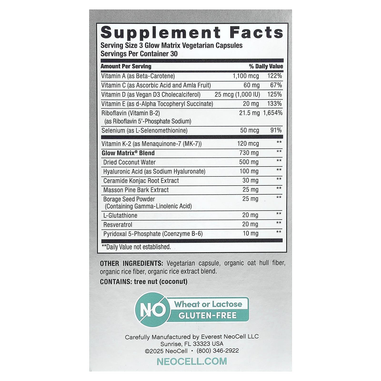 NeoCell, Glow Matrix™ , 90 Vegetarian Capsules - Image 2