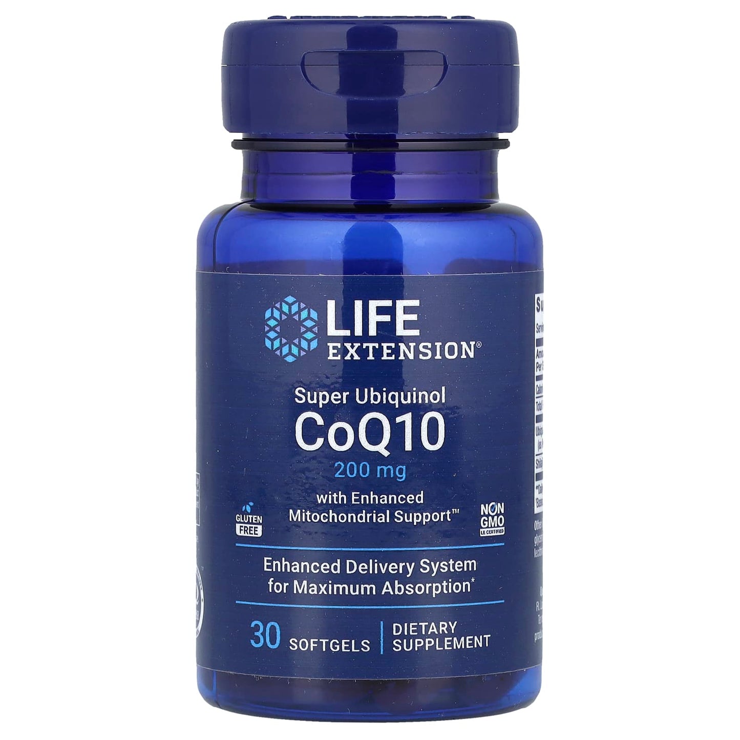 Life Extension, Super Ubiquinol CoQ10 with Enhanced Mitochondrial Support, 200 mg, 30 Softgels - Image 1