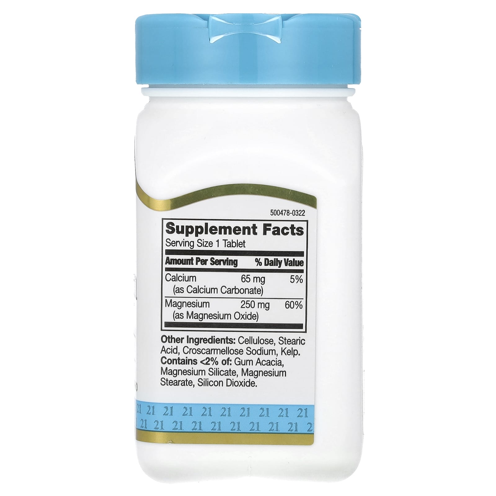 Magnesium Supplement - 250 mg, 110 Tablets, Vegan & Gluten Free - Image 2