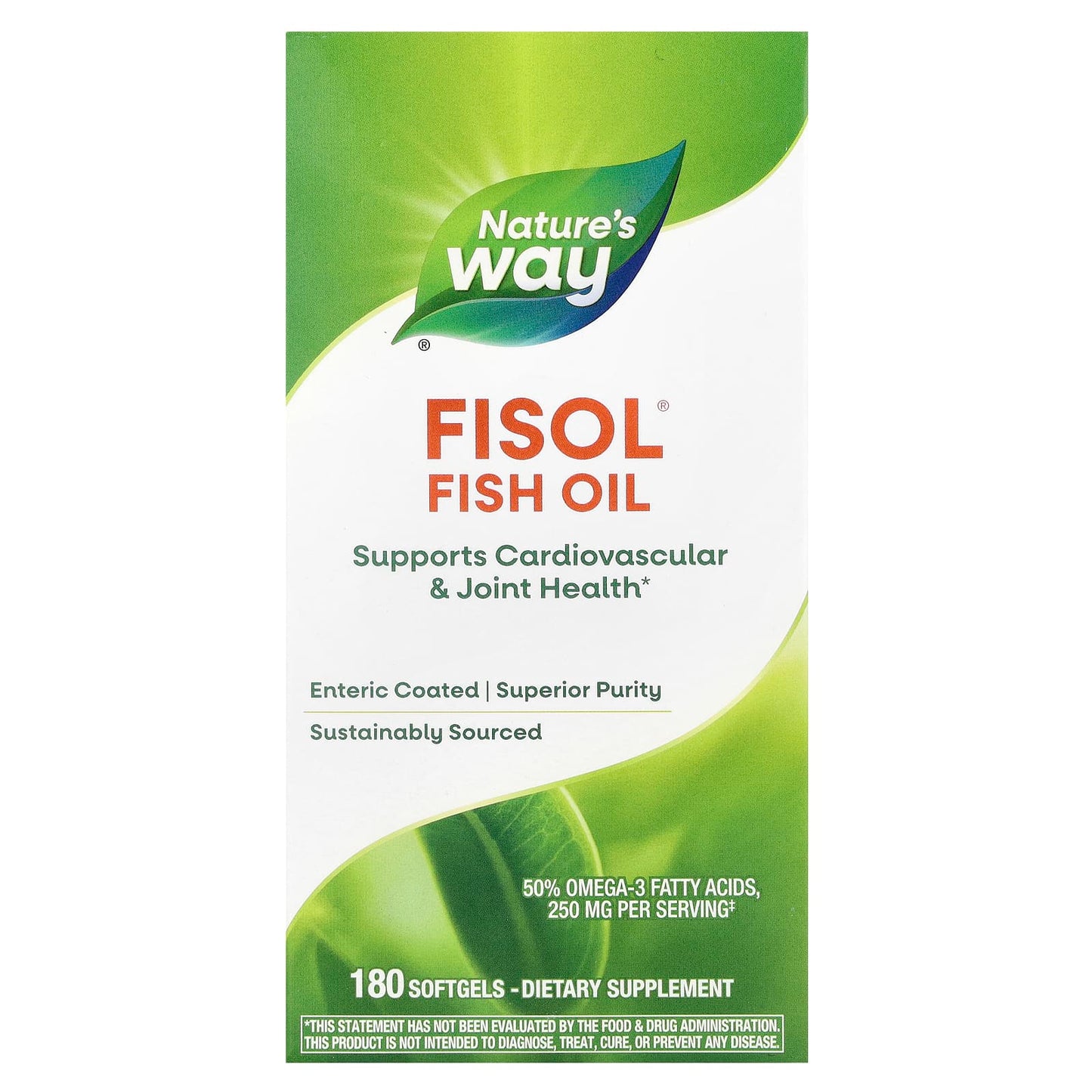 Nature's Way, Fisol® Fish Oil, 180 Softgels - Image 1