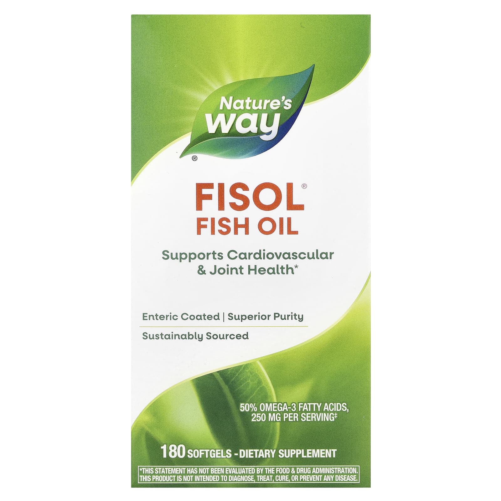 Nature's Way, Fisol® Fish Oil, 180 Softgels - Image 1