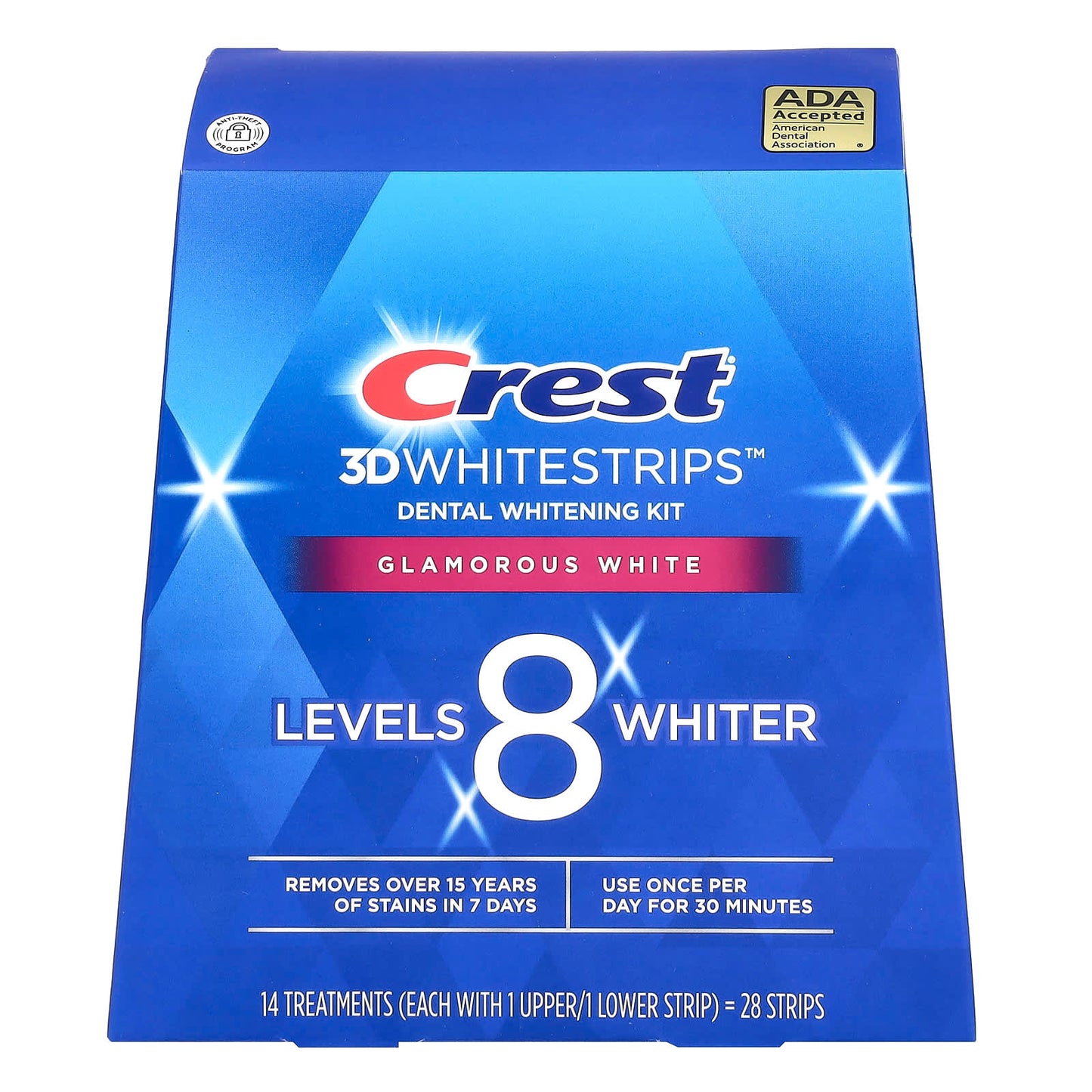 Get a Brighter Smile with Crest 3D Whitestrips, 28 Strips, Dental Whitening Kit - Image 1
